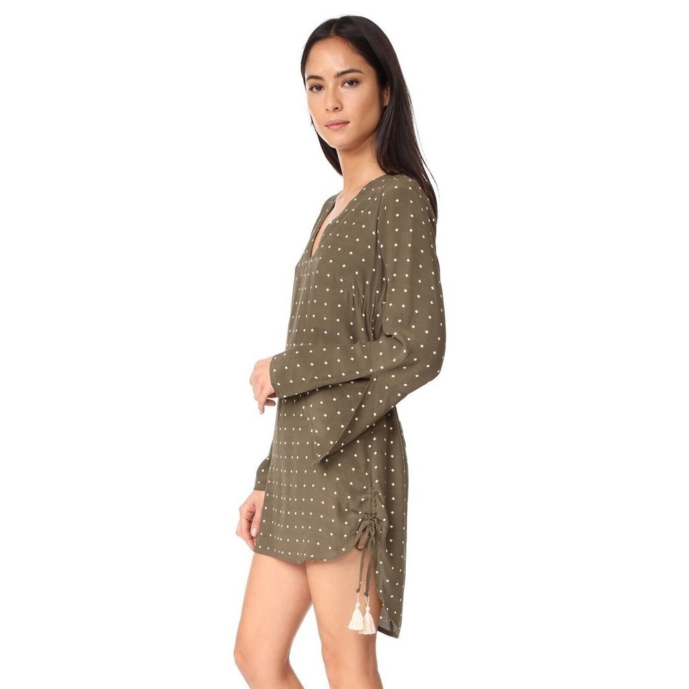 Faithfull The Brand Neroli Mini Dress Size 2 Stephano Print Olive Green